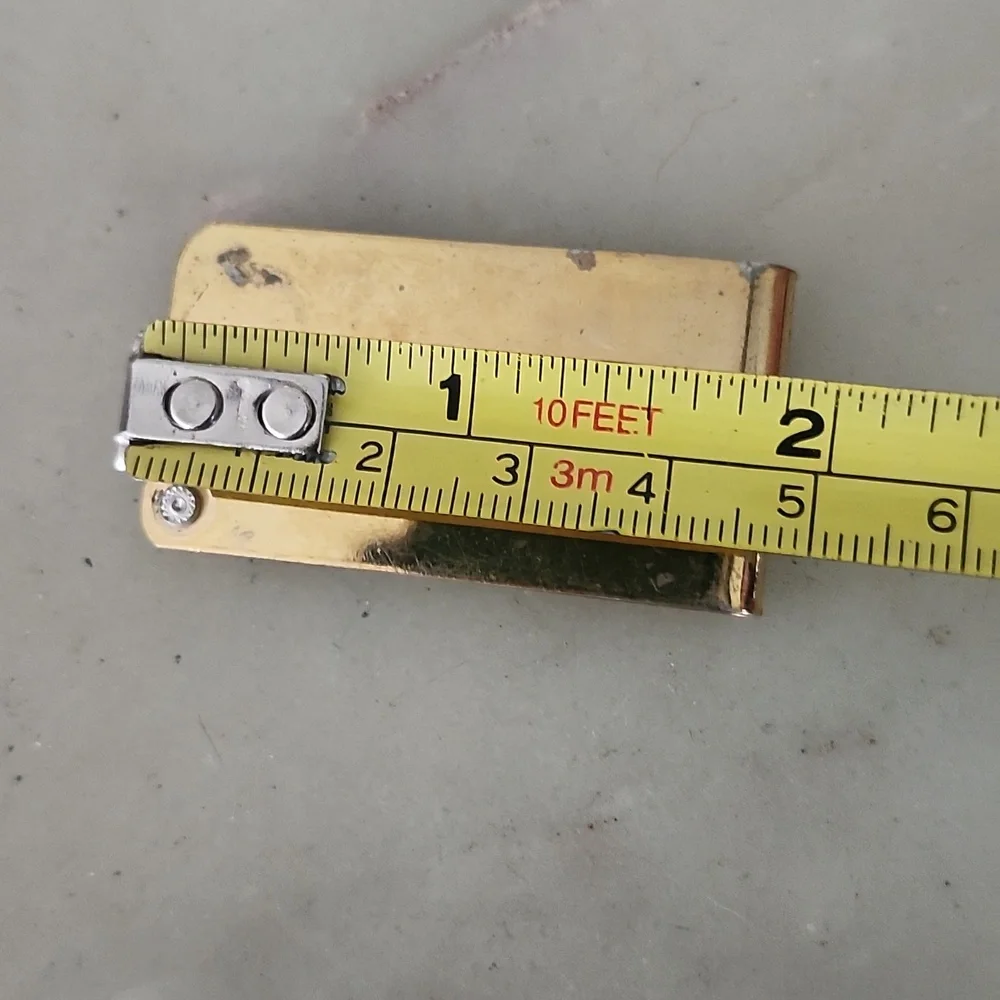 Vintage Gold Tone Money Clip with Single Crystal Accent